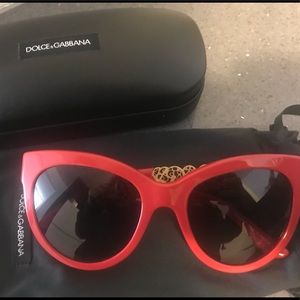 Authentic Dolce & Gabbana red cat eye sunglasses